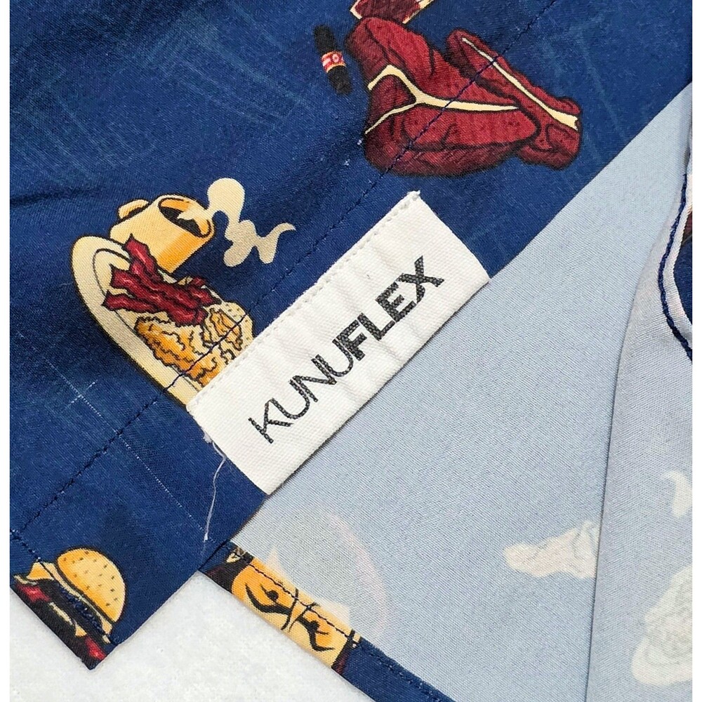 RSVLTS Navy Blue Parks Recreation Turf N Turf Kunuflex Short Sleeve Shirt 2XL - Picture 7 of 10